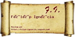 Fülöp Ignácia névjegykártya